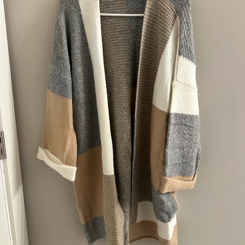 Lovestitch Multicolor Open Front Cardigan